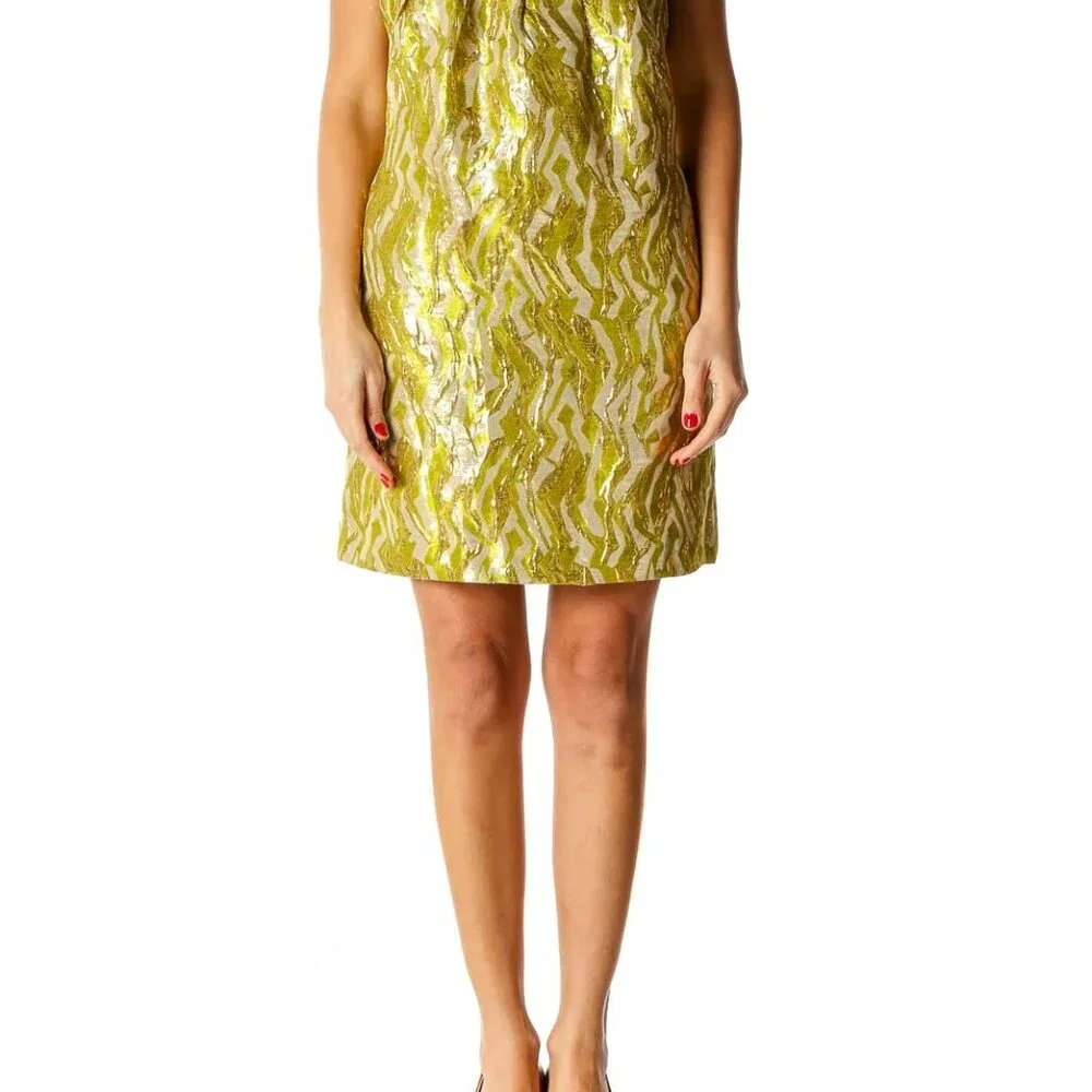 Green Cocktail A-Line Dress - Picture 2 of 4